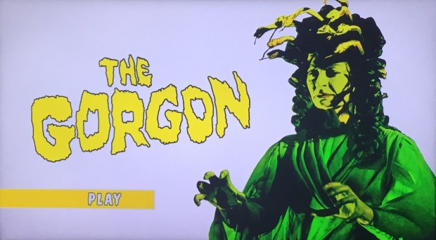 The Gorgon Madman Bluray menu screen: no extras for you!