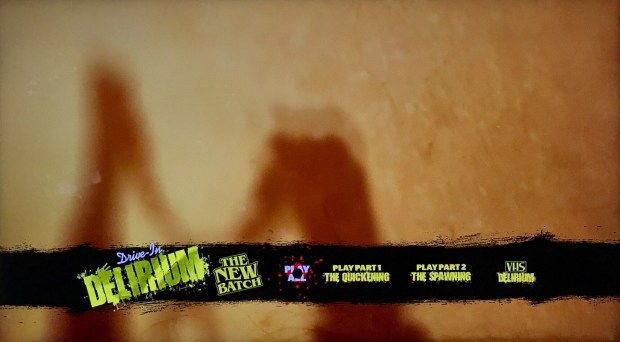 The menu screen to Derive-In Delirium: The New Batch