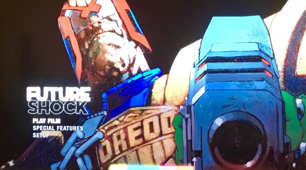 The menu screen for the Bluray Of Future Shock